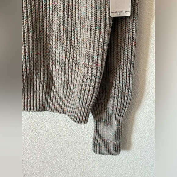 Free people Leo tunic sweater in silver gleam combo nwt sz XS - Picture 8 of 9